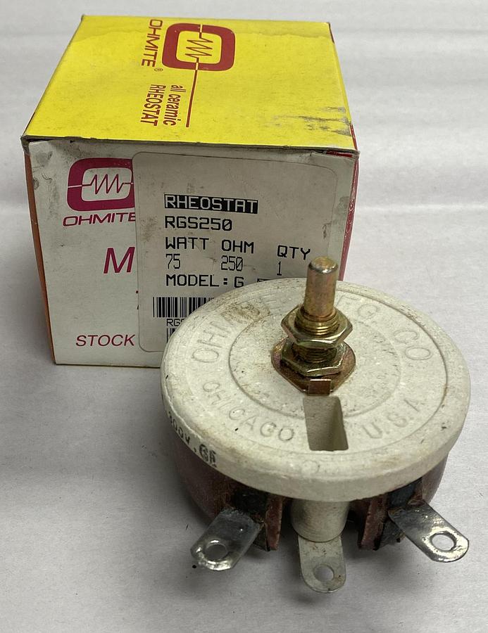 Ohmite,RGS250,Rheostat 75W 250 OHM NOS
