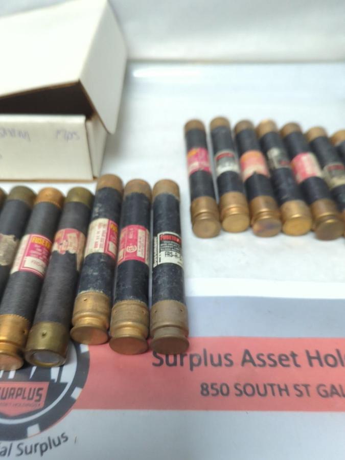Used COOPER BUSSMANN,FRS-R-5,FUSETRON 5 AMP FUSE LOT OF 17 PRE-OWNED