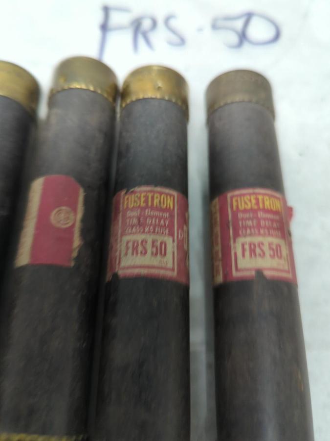 Used COOPER BUSSMANN,FRS-50,FUSETRON 50 AMP FUSE LOT OF 4 PRE-OWNED