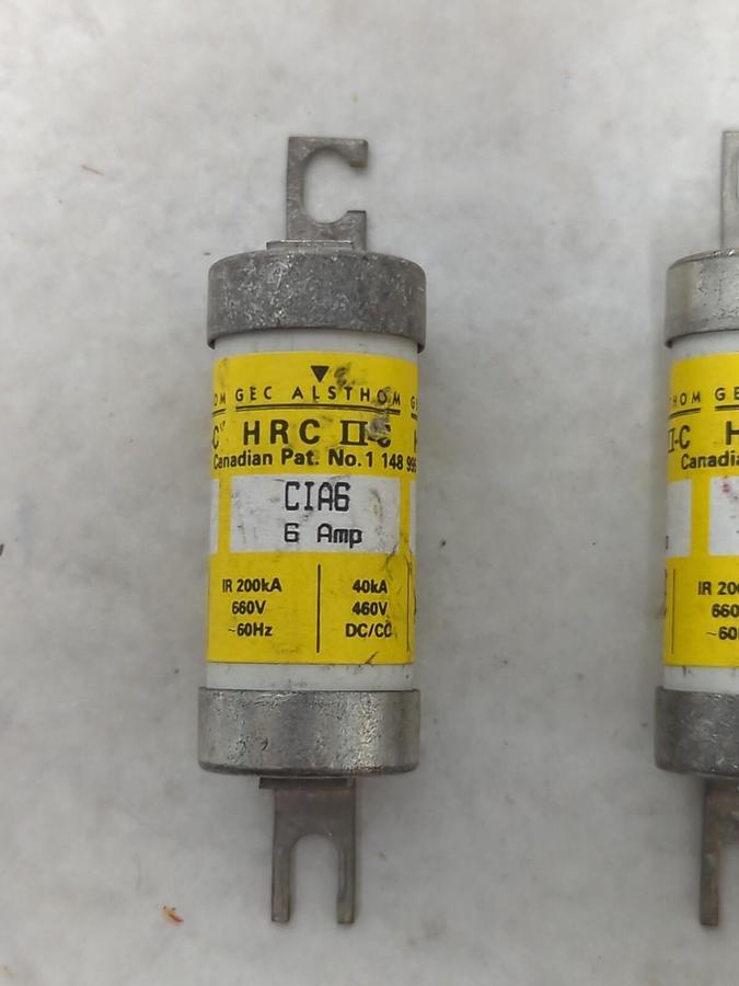 GEC ALSHOM,CIA6,BOLT ON FUSE 6 AMP LOT OF 2 NOS