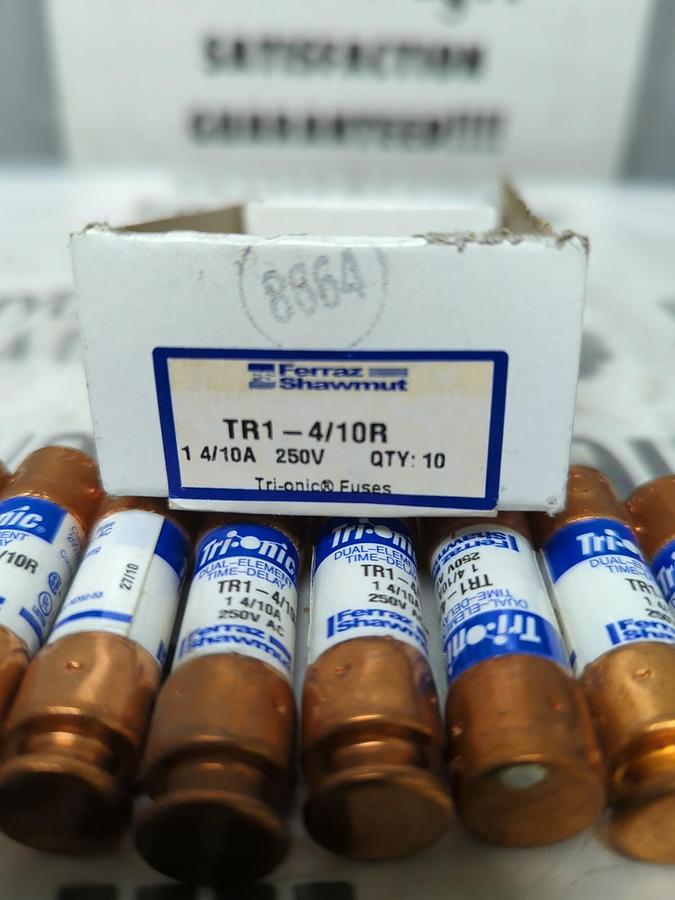 FERRAZ SHAWMUT,TRI-4/10,TRI-ONIC 4/10 AMP FUSE BOX OF 10 NOS