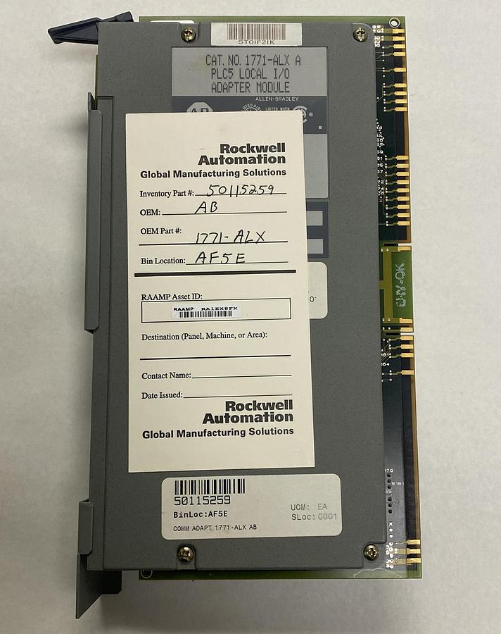 Used ALLEN BRADLEY,1771-ALX,SER A ADAPTER MODULE REFURBISHED