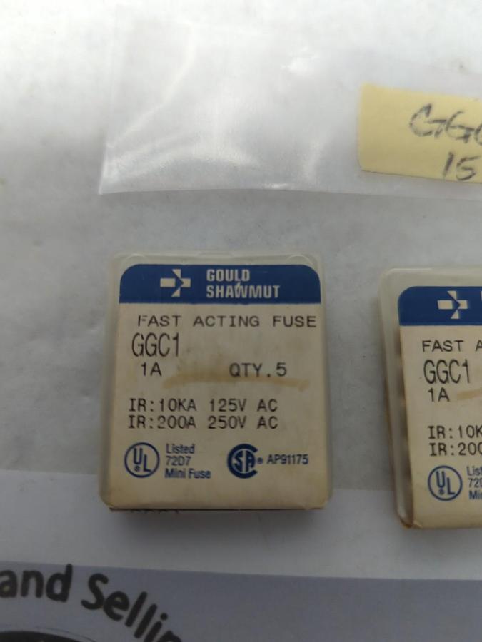 GOULD SHAWMUT,GGC-1,FAST ACTING 1 AMP LOT OF 15 NOS