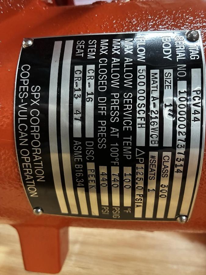 COPES VULCAN,A-216WCB,CONTROL VALVE CLASS 300 1INCH NOS