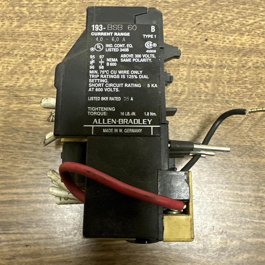 Used Allen Bradley,192-BSB 60,Overload Relay