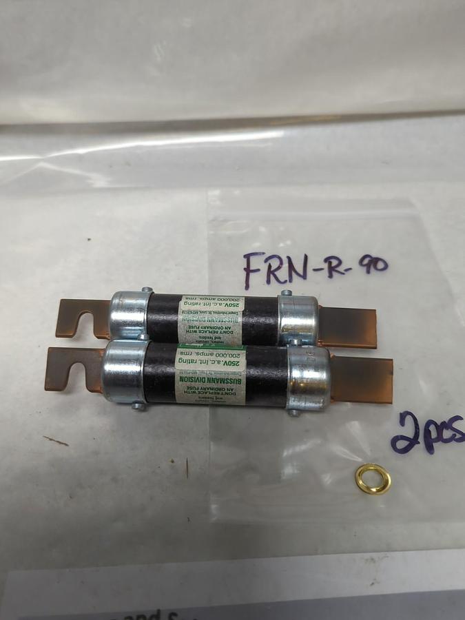 Used COOPER BUSSMANN,FRN-90,FUSETRON 90 AMP FUSE LOT OF 2 PRE-OWNED