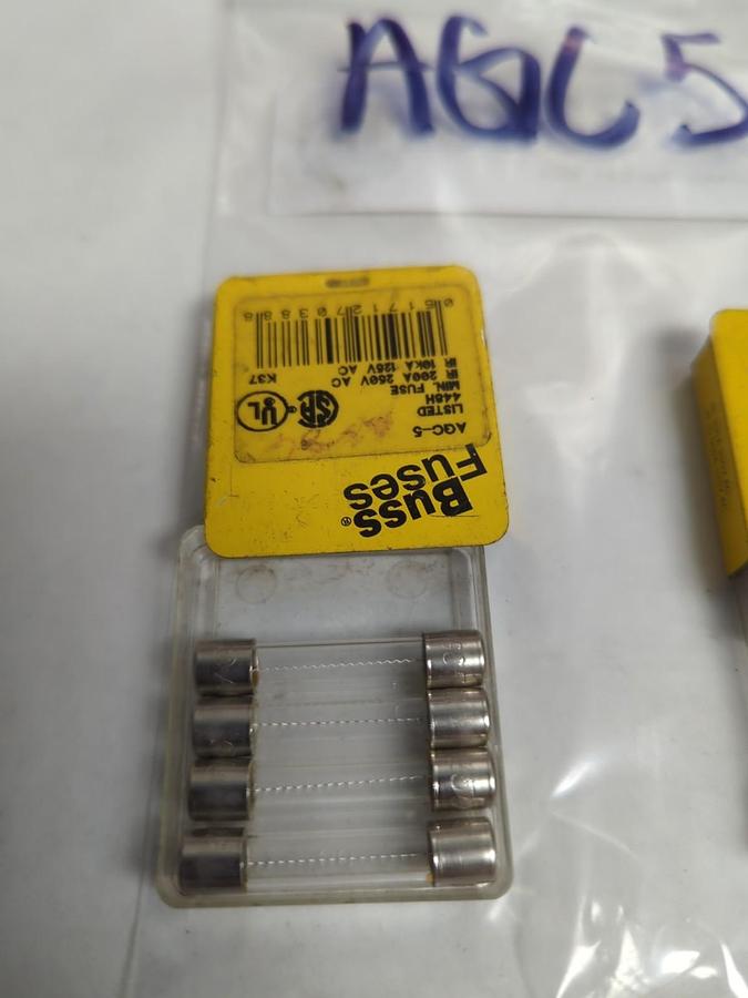 COOPER BUSSMANN,AGC-5,5 AMP FUSE LOT OF 6 NOS