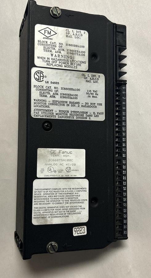 Used GE FANUC,IC660TSA100C,GENIUS BLOCK TERMINAL