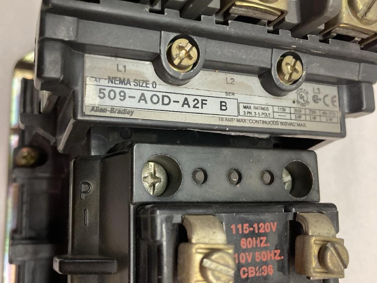 Used Allen-Bradley,509-AOD-A2F,3-Phase Starter Ser B Nema Size 0