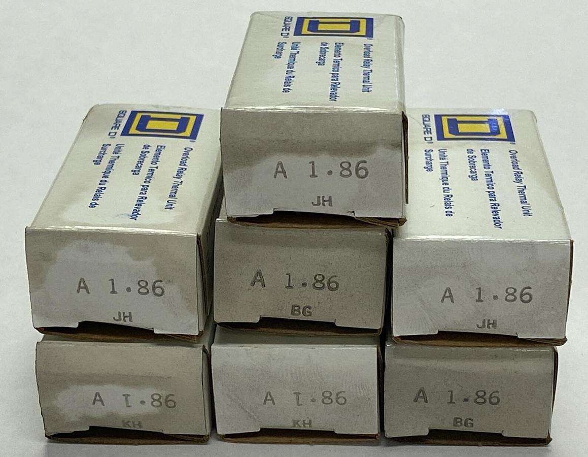 SQUARE D,A1.86,OVERLOAD HEATER ELEMENT LOT OF 7 NEW