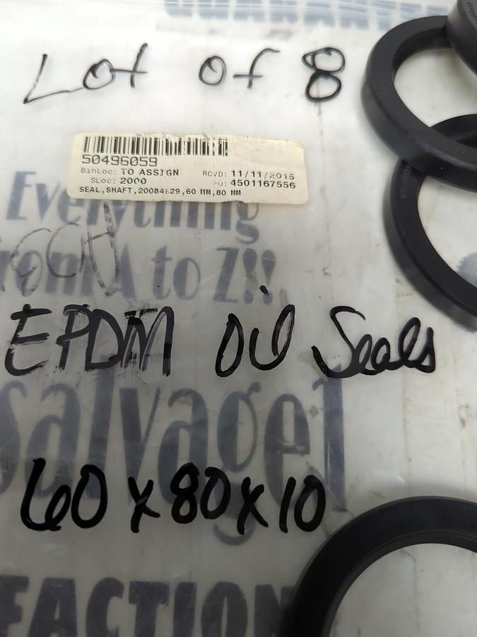EPDM,60X80X10MM,OIL SHAFT SEAL LOT OF 8 NOS