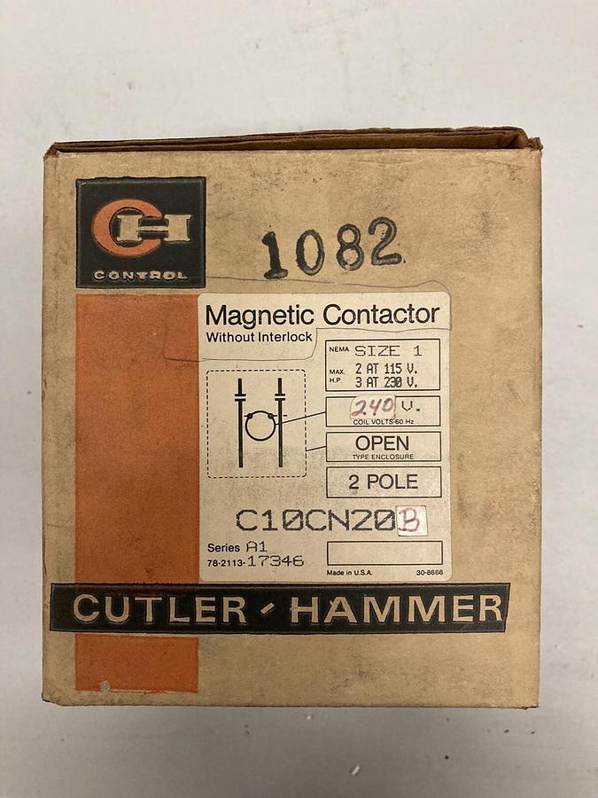 Cutler-Hammer,C10CN20B,Magnetic Contactor Series A1