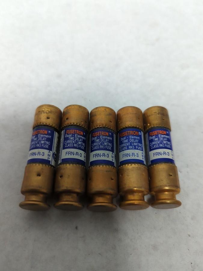 COOPER BUSSMANN,FRN-R-3,FUSETRON 3 AMP FUSE LOT OF 5 NOS