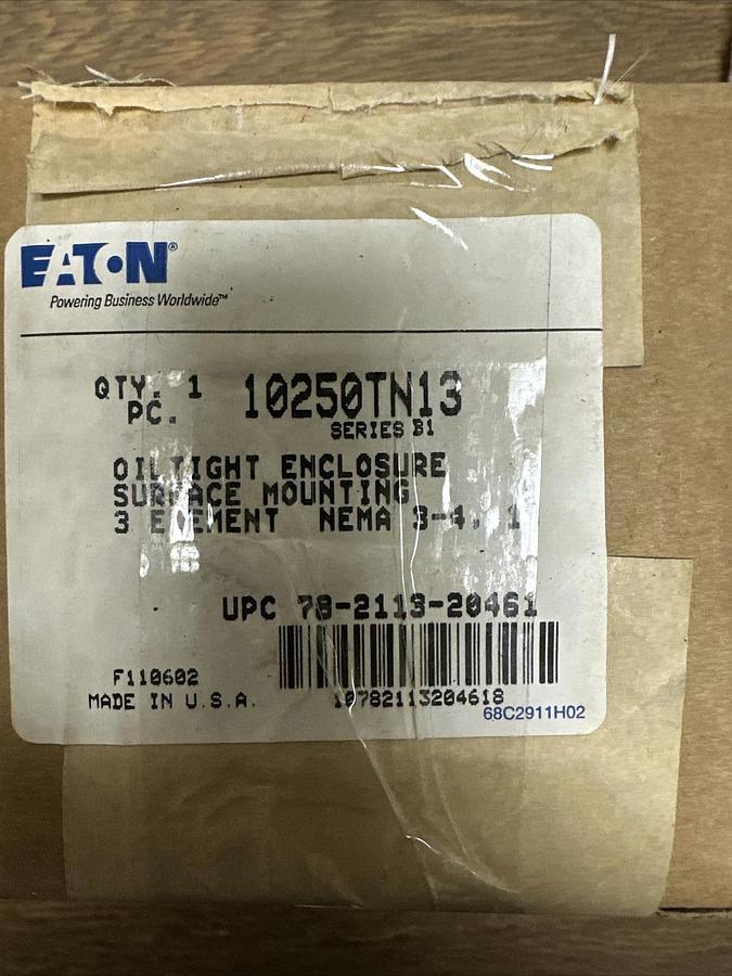 Eaton,10250TN13,Push Button Oil Tight Enclosure