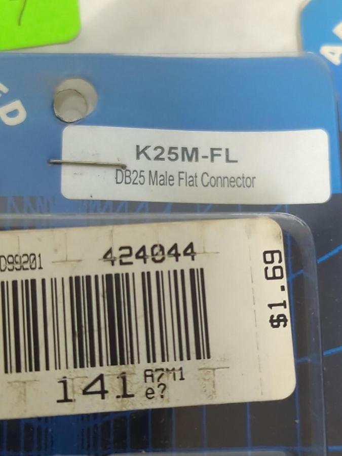 AESP,K25F-FL-K25MFL,DB25 MALE FLATCONNECTOR LOT OF 7 NOS