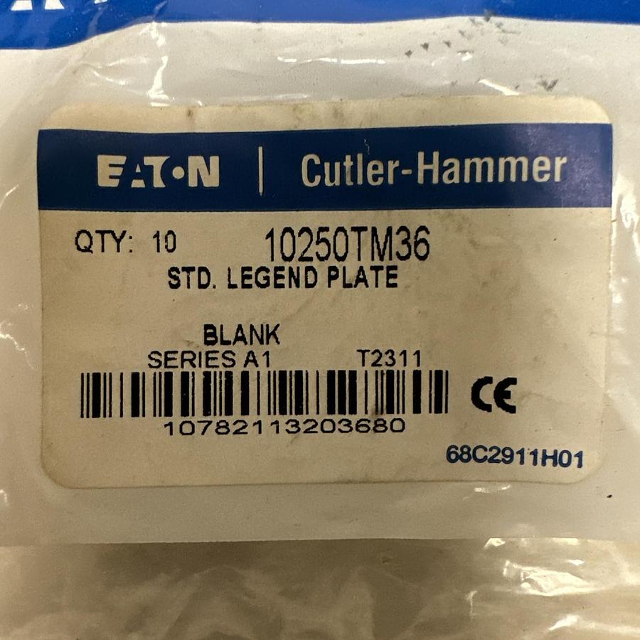 Used Cutler-Hammer,10250TM36,STD Legend Plate QTY 10