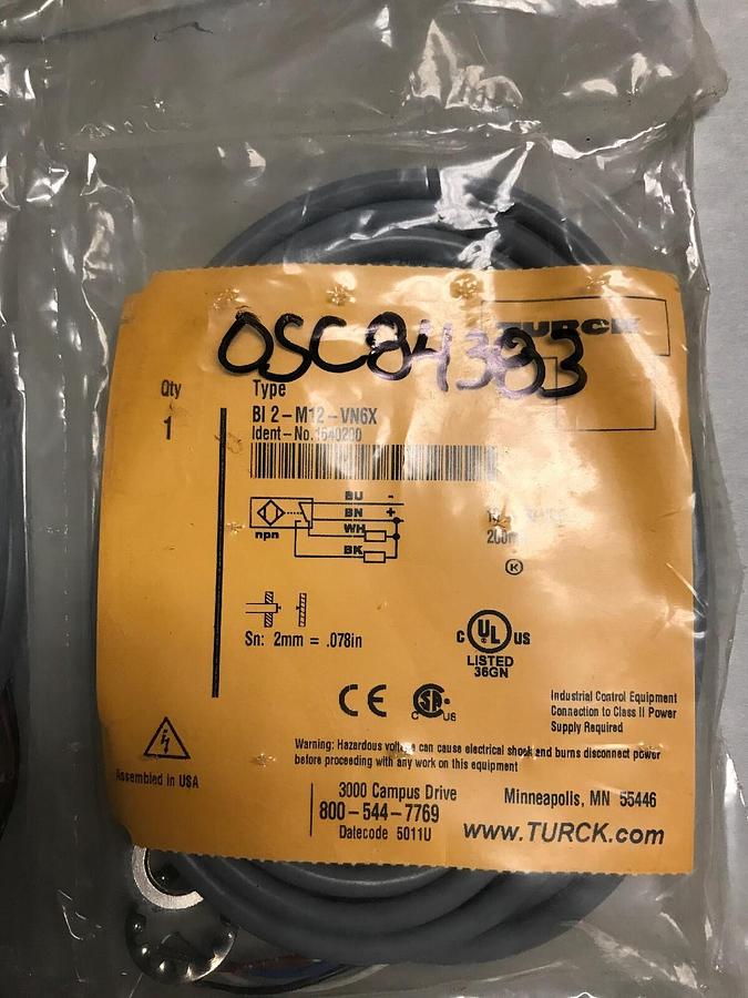 Used Turck,BI-M12-VN6X,Proximity Sensor