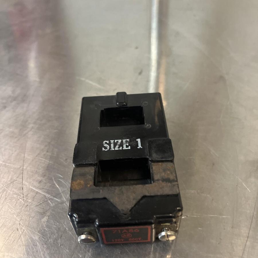 Used ALLEN BRADLEY,71A86,STARTER CONTACTOR COIL 120V