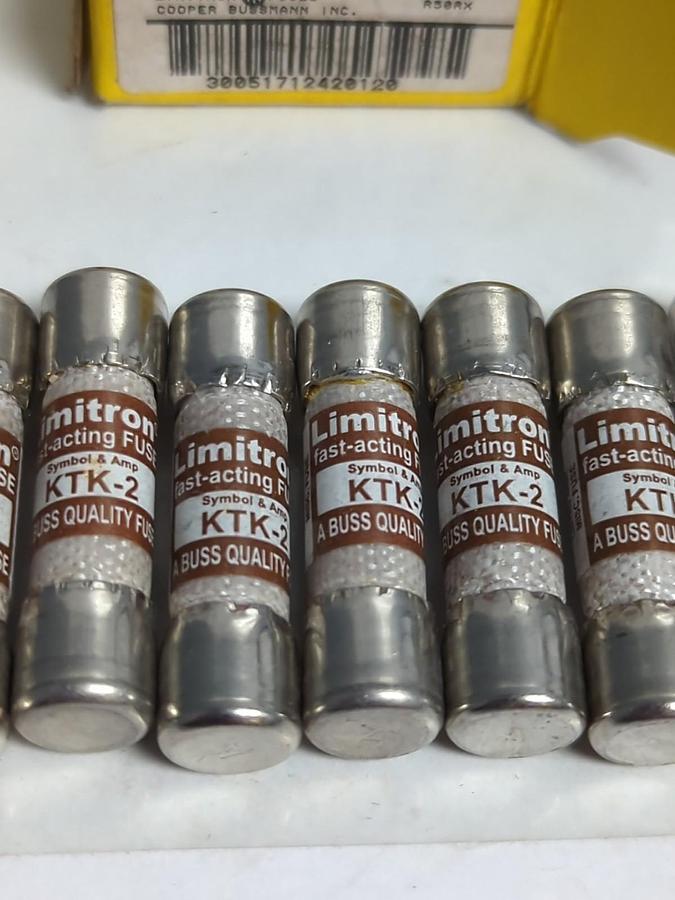 COOPER BUSSMANN,KTK-2,LIMITRON 2 AMP FUSES BOX OF 10 NOS