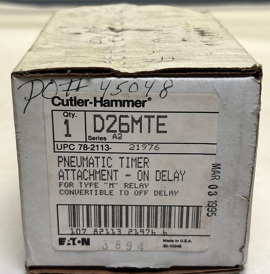 Used CUTLER HAMMER,D26MTE.PNEUMATIC TIMER NEW