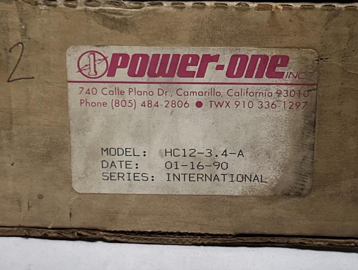 Used POWER-ONE,HC12-3.4-A,POWER SUPPLY 3.4AMP