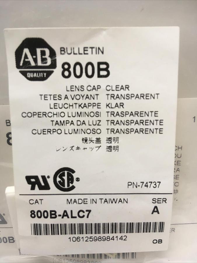 Allen-Bradley,800B-ALC7,Clear Lens Cap w/ 800B-PS11 Contact Cartridge with Latch