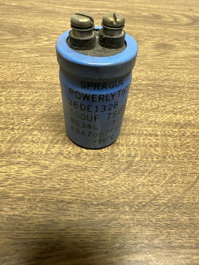 Used Sprague,36DE1328,Capacitor 500UF 75 VDC
