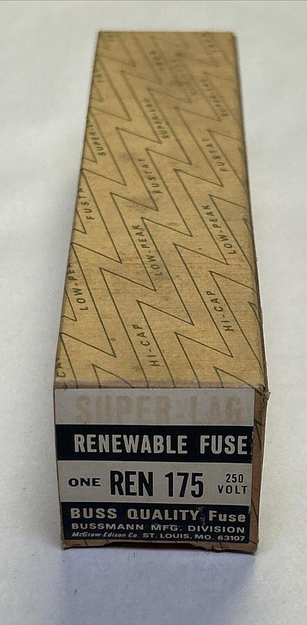 Used BUSSMANN,REN175,RENEWABLE FUSE 175A 250V NEW