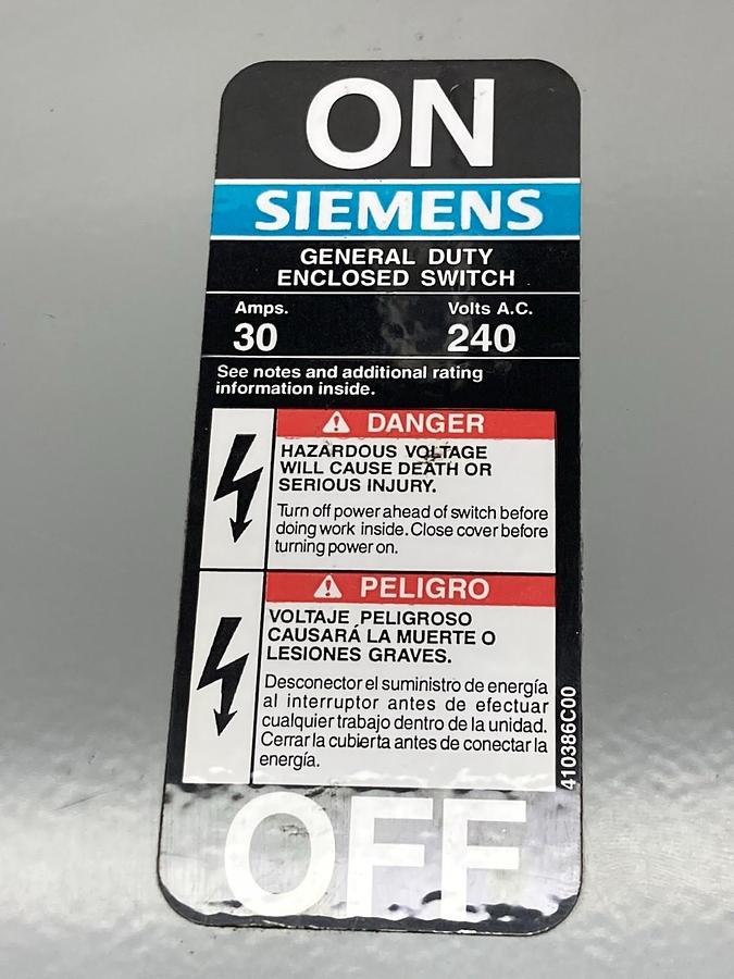 Siemens,GNF321,Type 1 Enclosure Box, 30A 240Vac