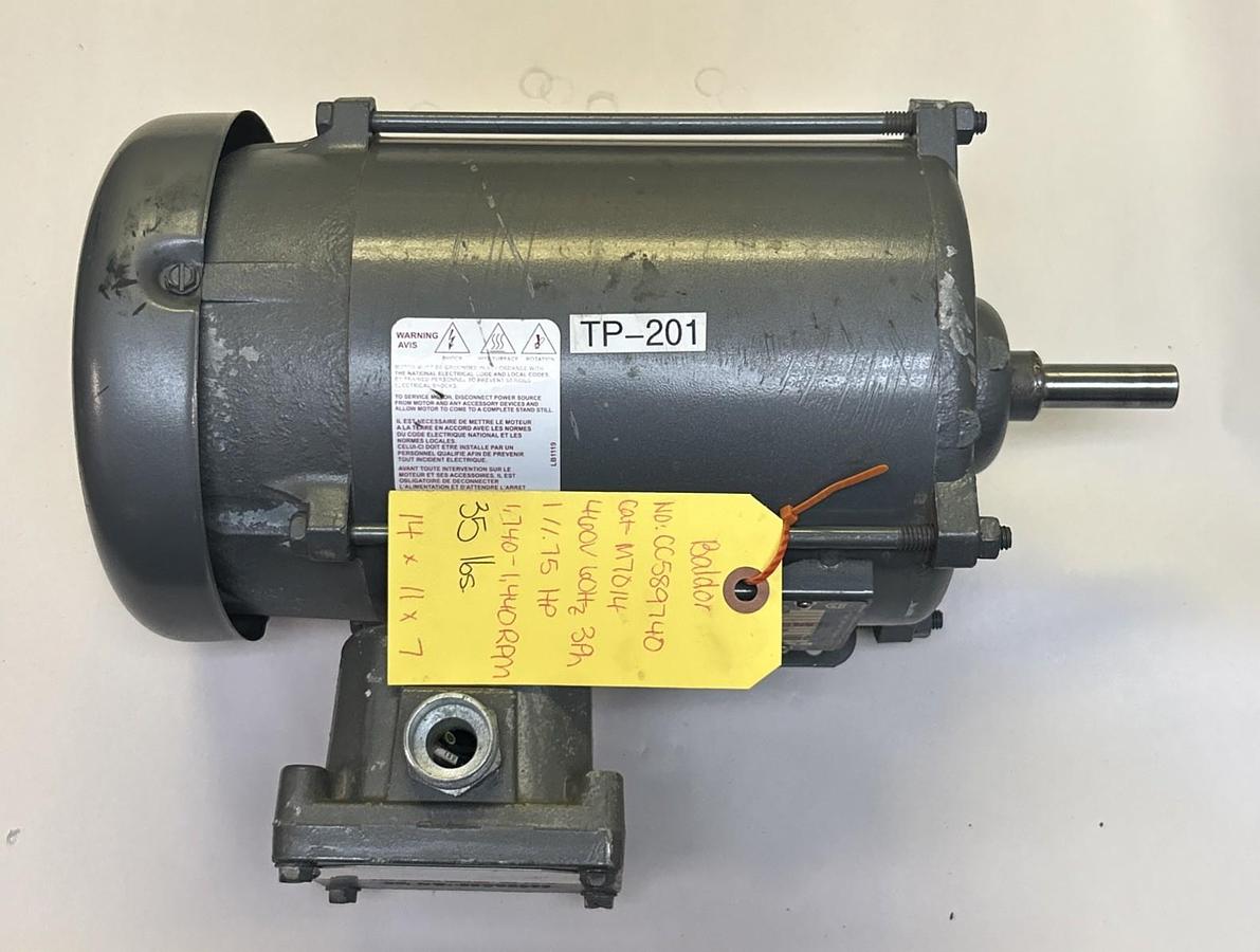 Used BALDOR,M7014,AC MOTOR 1HP 230/460V 1740RPM 3PH 56 FRAME