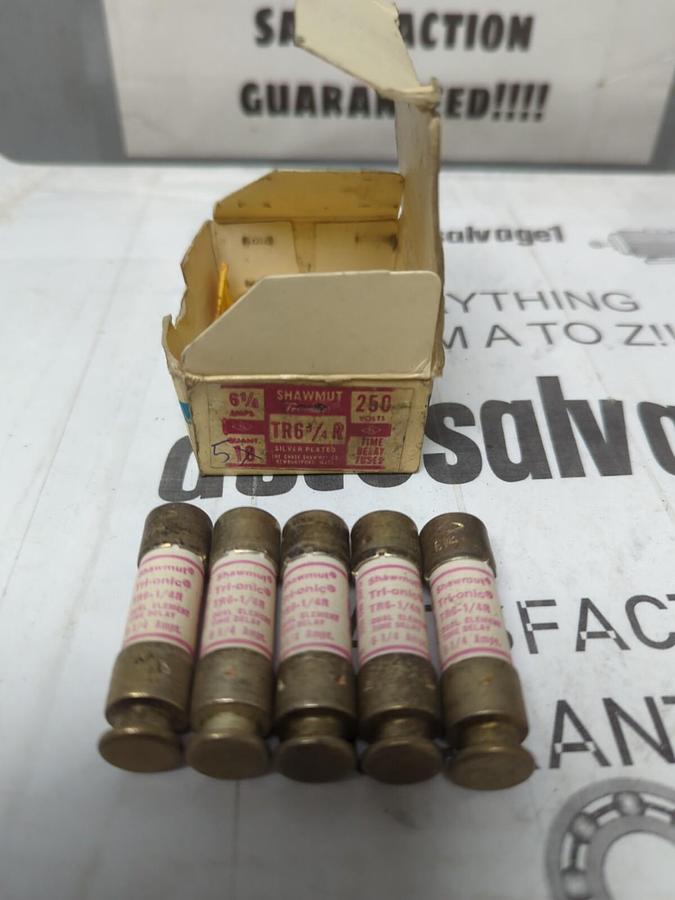 GOULD SHAWMUT,TR6-1/4,TRI ONIC 6-1/4 AMP FUSES BOX OF 5 NOS