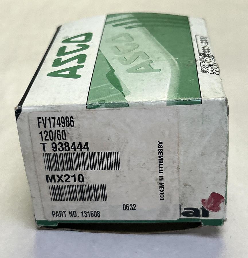 Used ASCO,FV174986,SOLENOID VALVE COIL 110/120VAC NEW