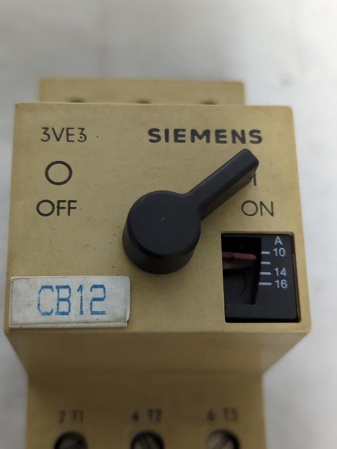 Used SIEMENS,3VE3000-2MA00,CIRCUIT BREAKER 10-16A PRE-OWNED