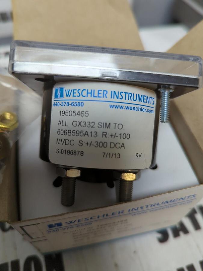 WESCHLER,19505465 ALL GX332 R:+1-100MVDC S:+/-300DCA,PANEL METER NOS