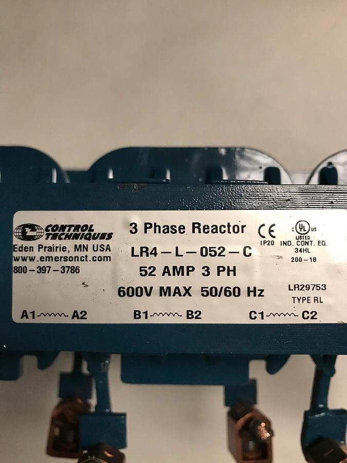 Used Control Techniques,LR4-L-052-C 3,Phase Reactor
