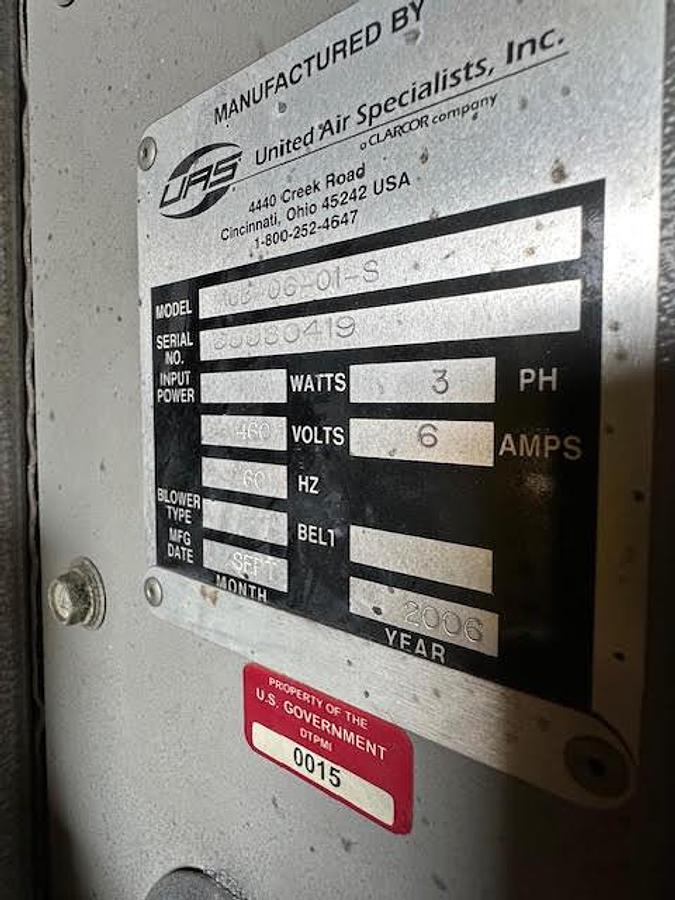 Used Air Specialties MCB-06-01-S Blast Booth