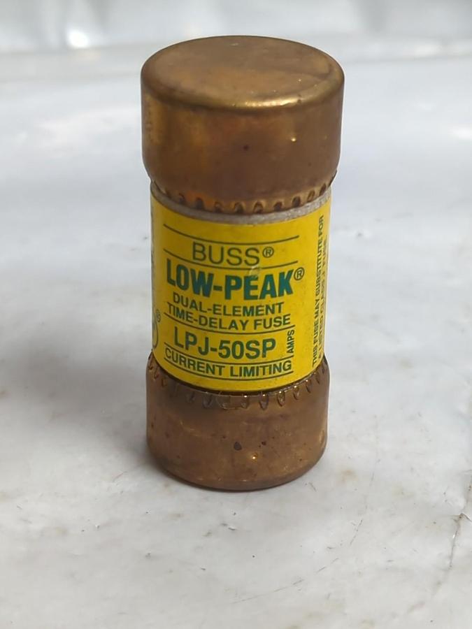 Used COOPER BUSSMANN,LPJ-50SP,LOW-PEAK FUSE 50 AMP LOT OF 5 PRE-OWNED