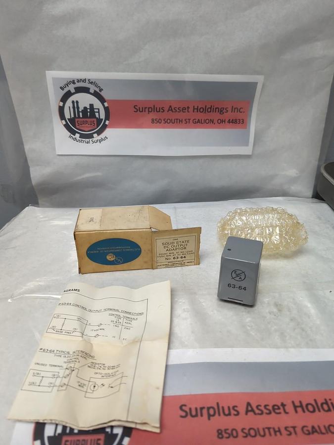ECA,63-64,SOLID STATE DC OUTPUT ADAPTOR NOS