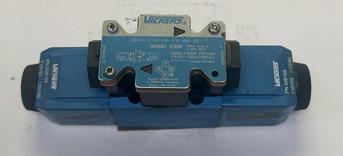 Used VICKERS,DG4V-3-6C-M-FW-B6-60,DIRECTIONAL CONTROL VALVE