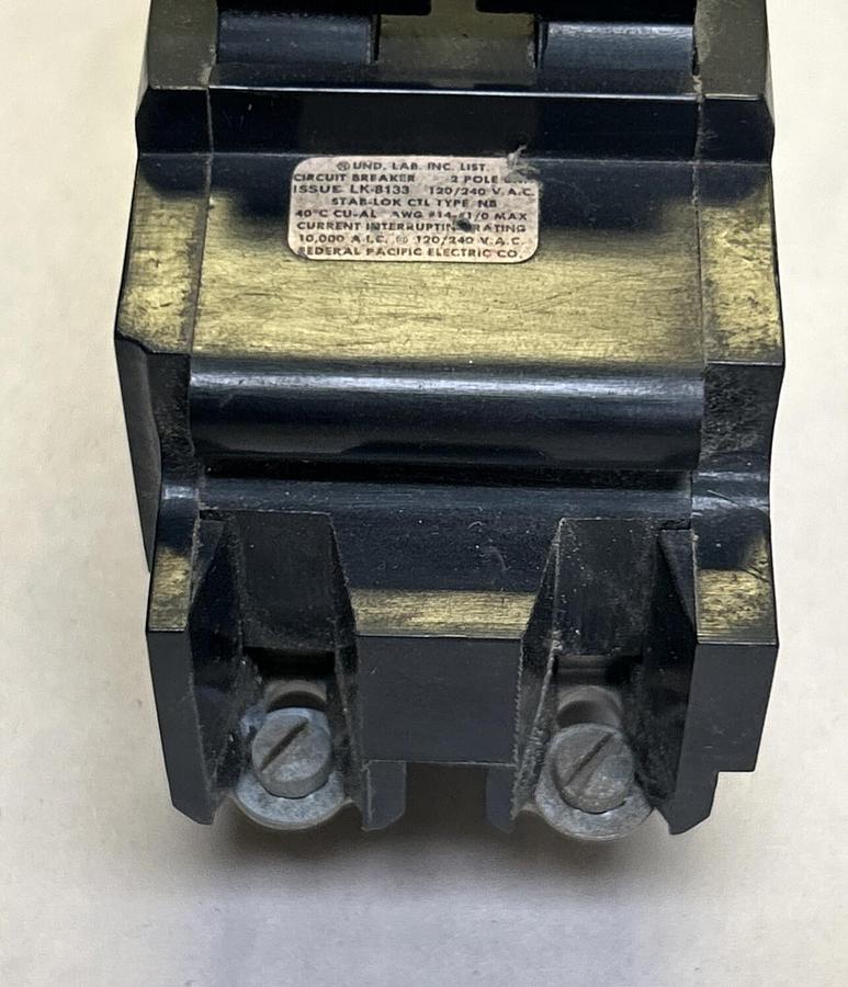 Used FEDERAL PACIFIC,NB2100,CIRCUIT BREAKER 100A 120/240V 2P