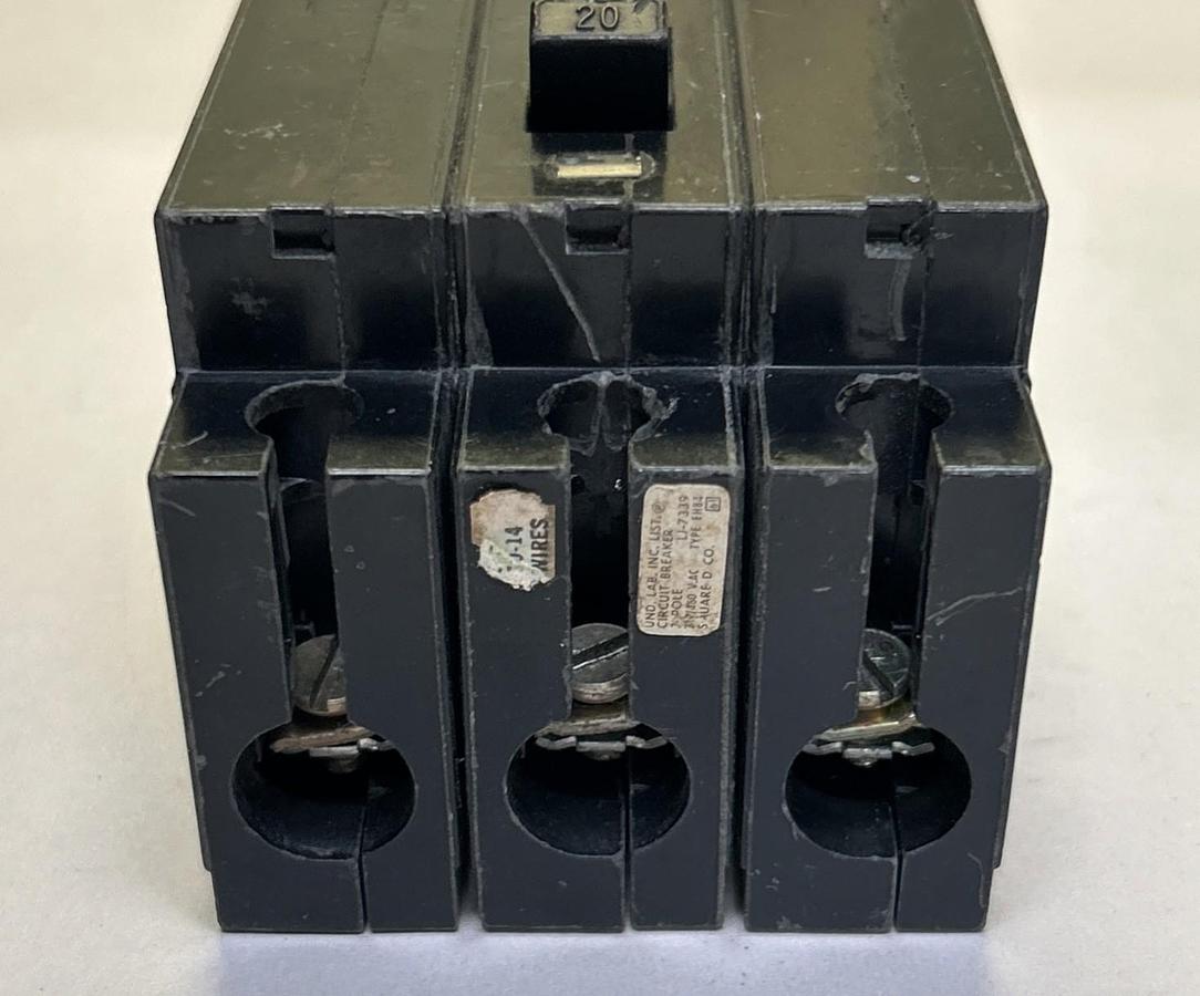 Used SQUARE D,EHB4320,CIRCUIT BREAKER 20A 240/480V 3P