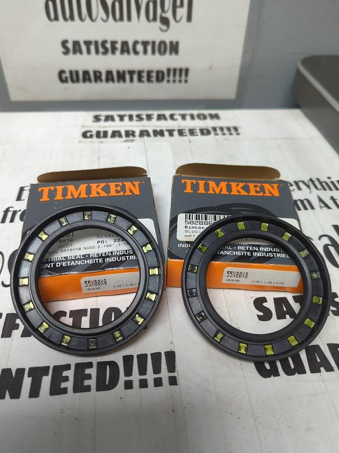 TIMKEN,55X80X8,OIL SEALS 2.165  X 3.161  LOT OF 2 NOS