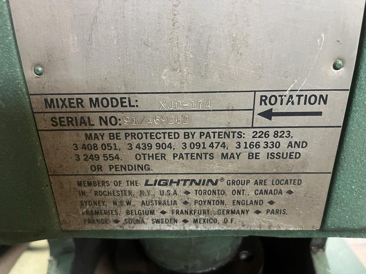 Used LIGHTNIN,XJQ-174,MIXER 1.74HP 3PH