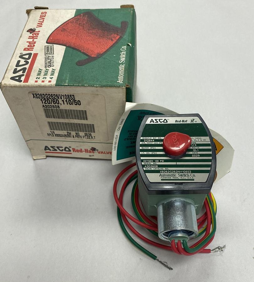 Asco Red-Hat,X8262G262NV10853,Valve 120/60 110/50 1/4 INCH NOS