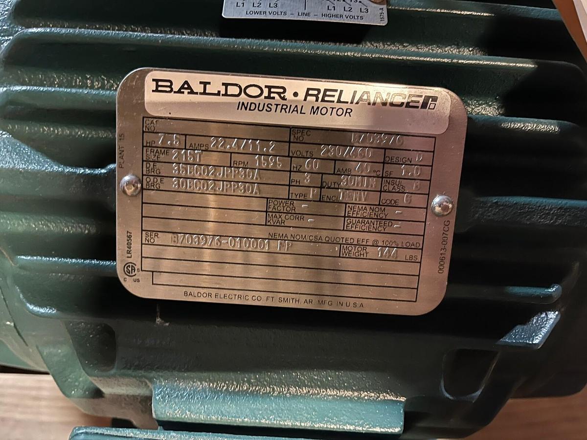 BALDOR,B703976,ELECTRIC MOTOR 7.5HP 1595RPM 3PH TENV 215T