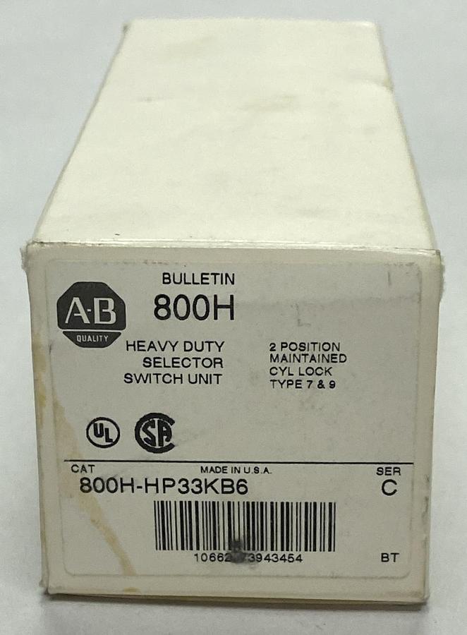 Used ALLEN BRADLEY,800H-HP33KB6,SER C SELECTOR SWITCH NEW