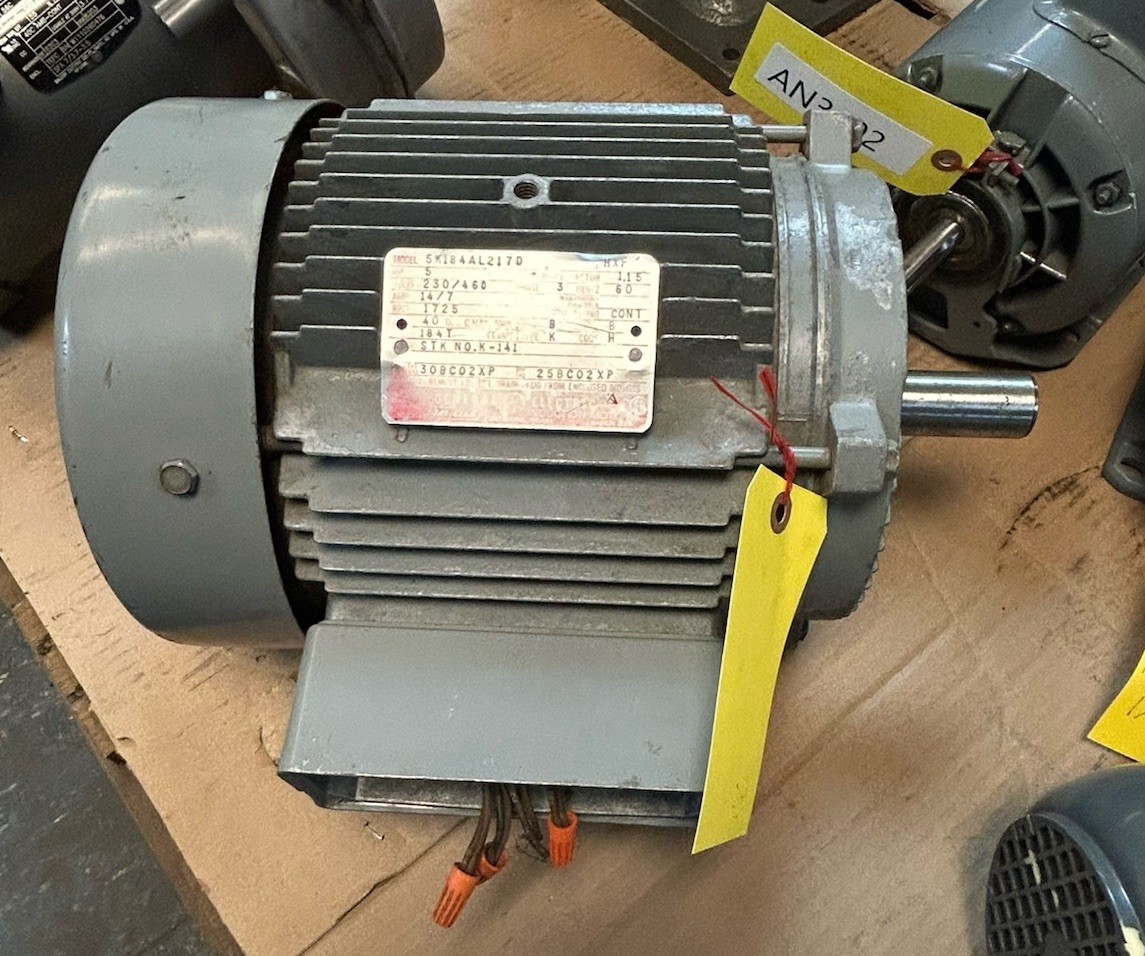 Used GE,5K184AL217D,AC MOTOR 5HP 230/460V 1725RPM 3PH 184T FRAME
