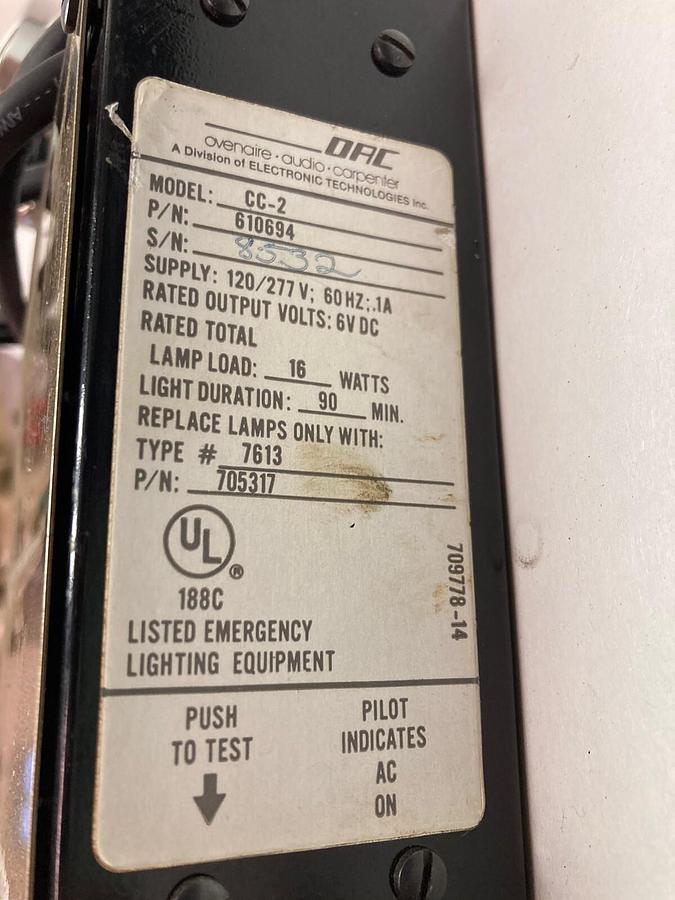 Carpenter,610694,Emergency Lights