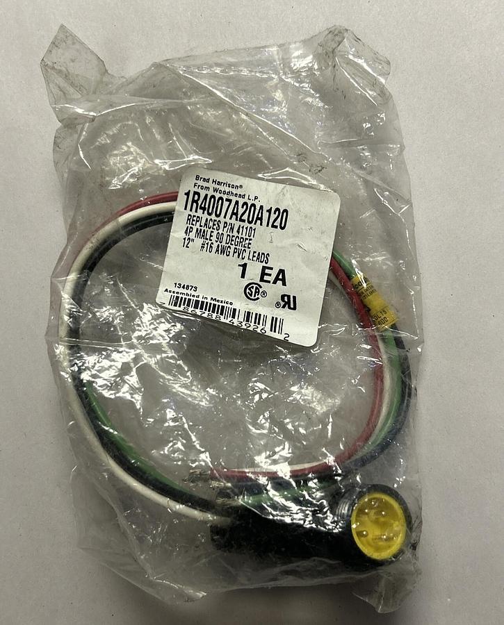 Used WOODHEAD,1R4007A20A120,CORDSET NEW