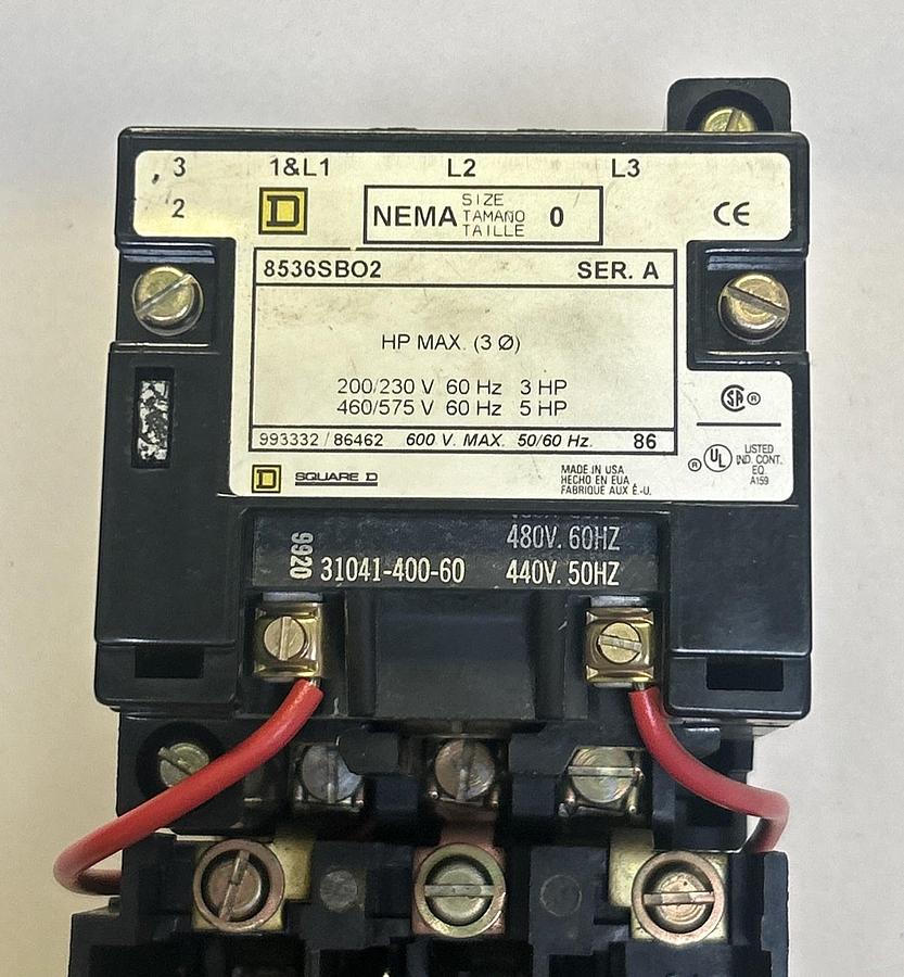 Used SQUARE D,8536SBO2,STARTER SIZE 0